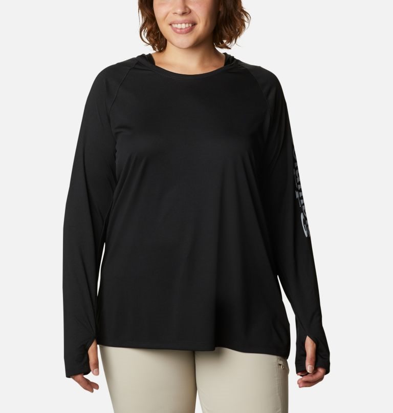 Columbia PFG Tidal Tee Hettegensere Dame Svarte | Plus Size 65239V